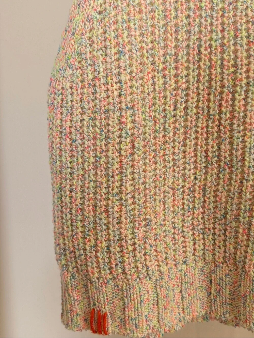 BDG Urban Outfitters Neon Confetti Multi Color Knit Crop V-Neck Sweater Vest XS